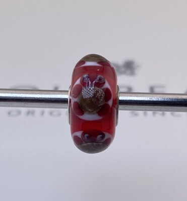 Trollbeads Red Glass Turtle Bead   Retired   New Universal Unique