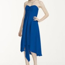 David  s Bridal Strapless Chiffon Short Dress Size 26 NWT
