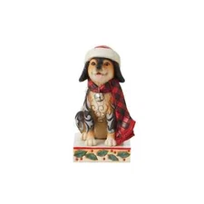Jim Shore HIGHLAND GLEN DOG PLAID SCARF-BUNDLED UP PUP 6012867 NEW 2023