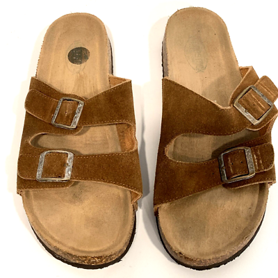 Woodstock Bert Leather Slip On Corkbed Slide Sandals 2 