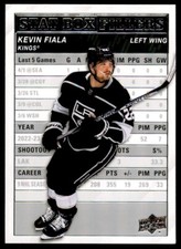 Kevin Fiala 2023-24 Upper Deck Series 1 Stat Box Fillers RC #SB-2 Los Angeles