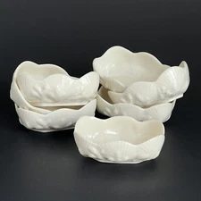7 LENOX Open Salts Sea Shells Salt Cellars Bone China Nautical Cottage