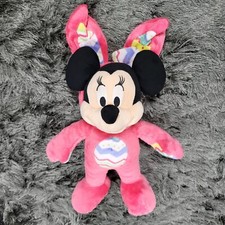 Disney Store Minnie Mouse Easter Bunny Pink Stuffed Animal Plush Toy 16" Tall