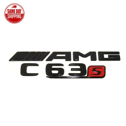 Insigne emblème noir brillant C63S AMG V8 BITURBO étoile PACKAGE pour berline MB C63 W205 - Photo 2 sur 6
