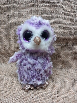 Ty Beanie Boos Moonlight Purple Owl Plush 6