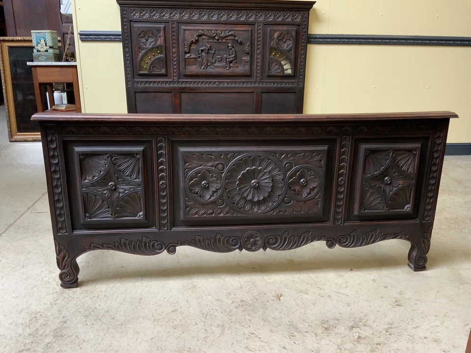 Antik - Bett, Bretagne, Bretonisch - Traumhaft - Lieferung möglich! - Bild 4 von 4