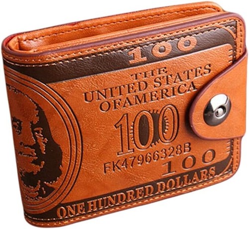 Billetera con soporte para tarjetas de crédito y fotos de cuero sintético doble para hombre - Imagen 7 de 24