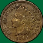 1909 Indian Head Cent Extremely Fine XF Coin #38568