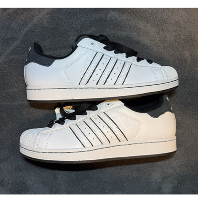 adidas Superstar II White Black Leather Sneaker Lace Up Low Top 700