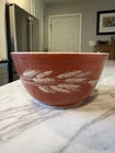 Vtg Pyrex Autumn Harvest Wheat 402 Mixing Bowl 1.5 QT Vintage Rust Red Brown