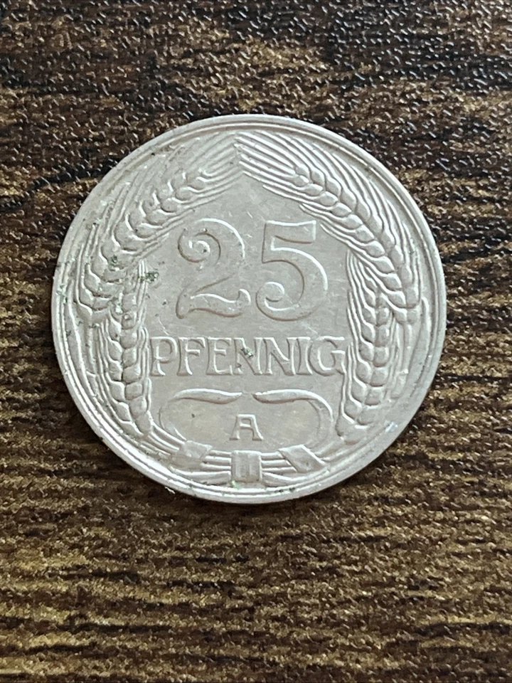 1910 Germany 25 Pfennig German Empire Actual Coin TB7785* - Image 2 of 2