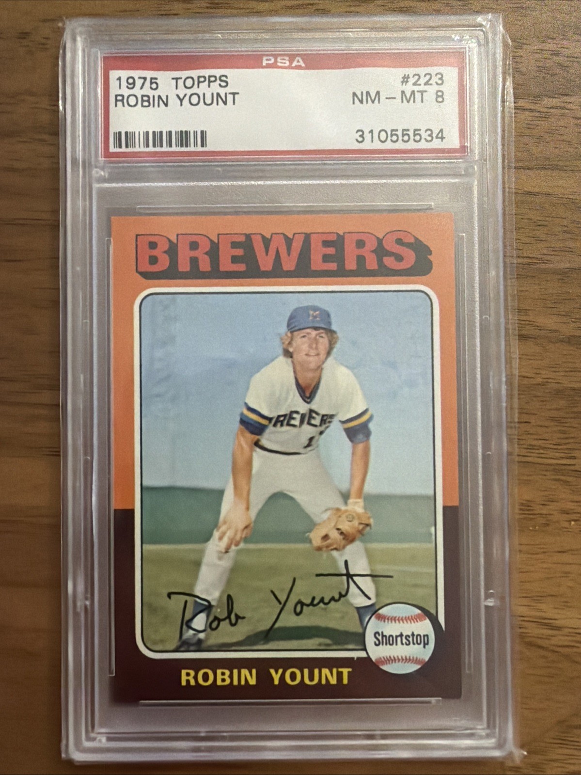 1975 TOPPS ROBIN YOUNT #223 RC ROOKIE PSA 8