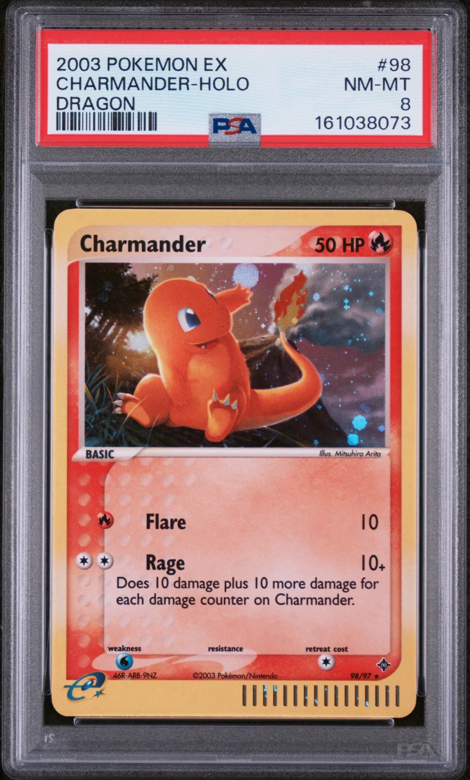 Pokemon Charmander EX Dragon Holo Rare #98 PSA 8