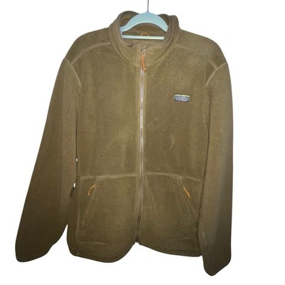 LLBean Men's XL Mountain Classic Fleece Jacket Full Zip Up Fatigue Green Pocket