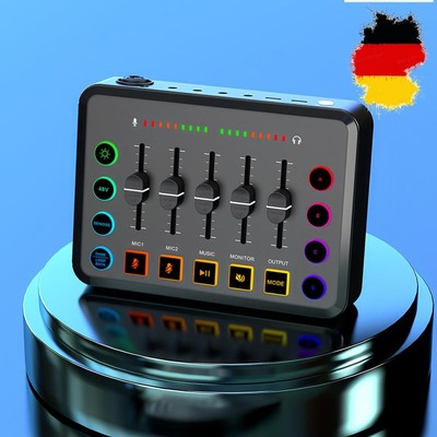 Sound Mixer Board with XLR Microphone Interface 48V Phantom Power for Podcasting
