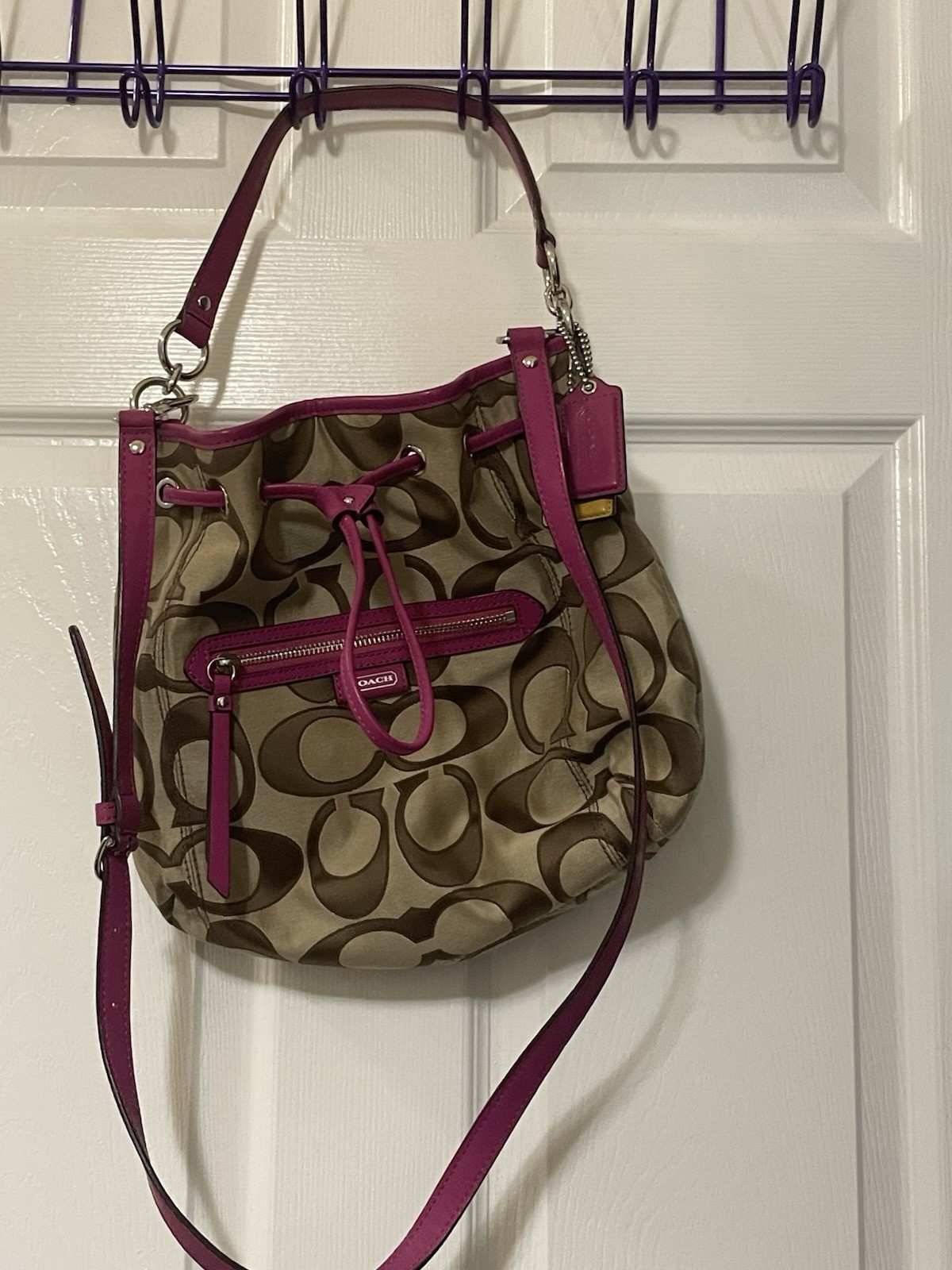 Coach Signature Bucket Drawstring Bag Zip Detachable … - Gem