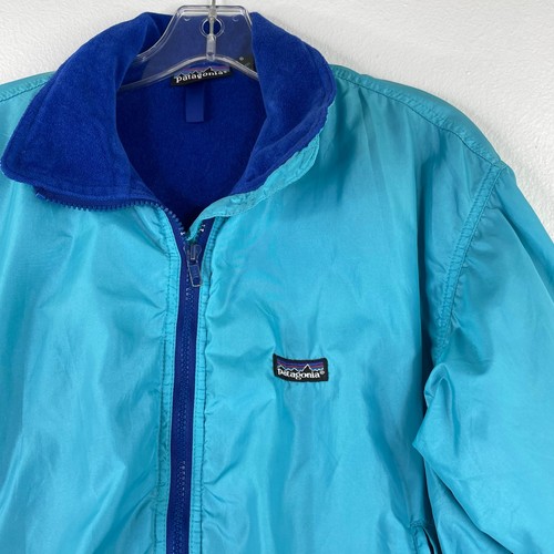 VINTAGE Patagonia Jacket Womens 8 Blue Purple Fleece Lined Made USA 90s Coat - Picture 2 of 21