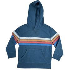 Old Navy Boys Navy Blue Chest Stripe Fleece Hoodie Sweatshirt 4T 877995-01