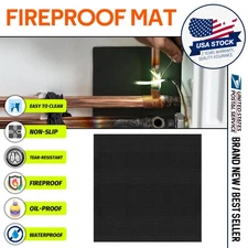 Fireproof Welding Blanket Heat Shield Black Flame Retardant Fabric 19.6”x19.6”