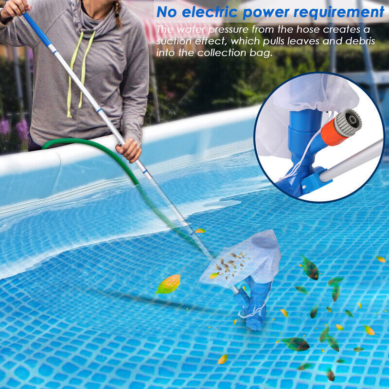 Handheld Vacuum Swimming Pool Cleaner 5Section Pole Ground Spa Pond Cleaner Kit