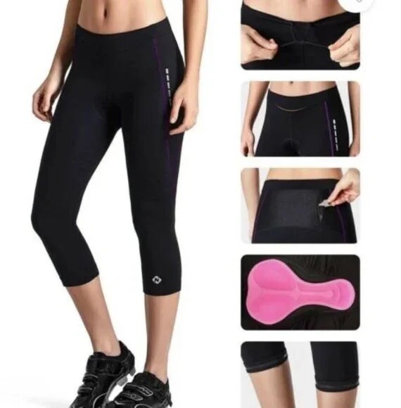 Naviskin Women's Black 3D Padded 3/4 Cycling Tight Size Large 