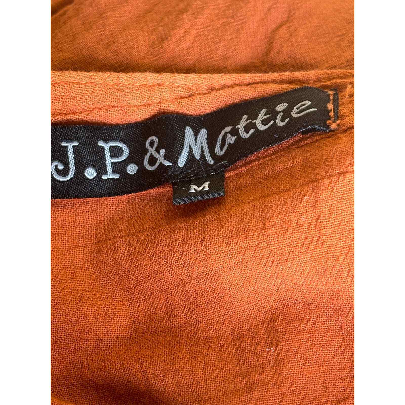 J. P. & Mattie rust lightweight cotton tunic, med… - image 5