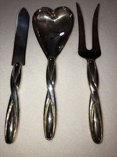 VINTAGE TOWLE SILVER PLATE 3 PIECE “I LOVE YOU” NEW SERVING SET IN BOX