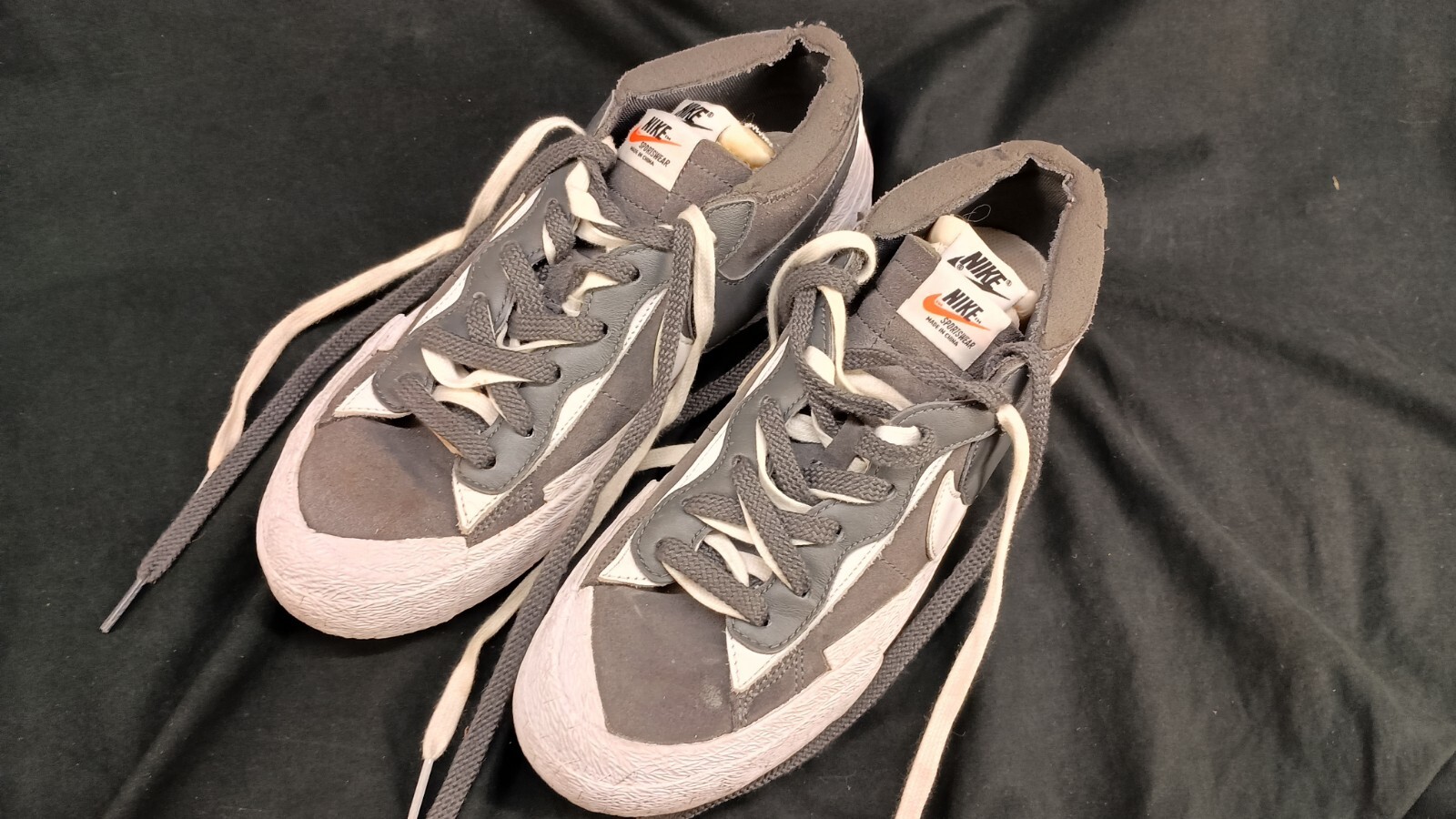 SACAI X NIKE Nike sacai x blazer basso grigio ferro DD1877 002 taglia uomo taglia 8