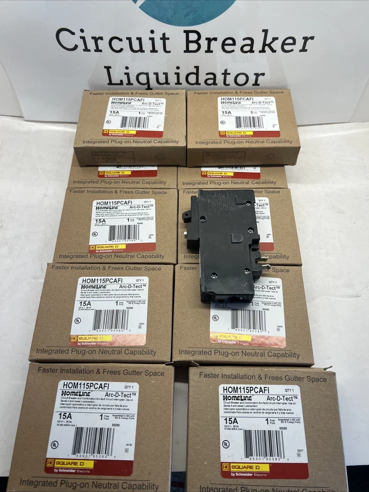 10PCS SQUARE D HOMELINE HOM115PCAFI HOM115PCAFIC 15A PLUG ON NEUTRAL AFCI NEW - Image 2 of 4