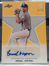 2020 LEAF PERFECT GAME YELLOW SAMUEL SIMPSON ROOKIE AUTO /25 #BA-SS2 MSK