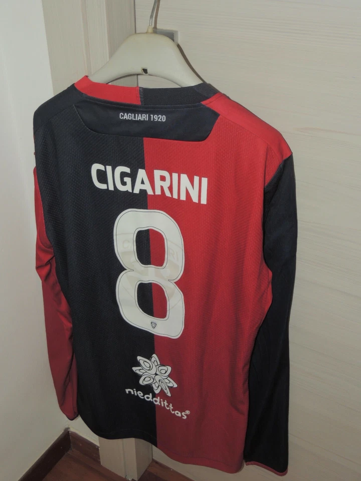 Maillot Luca Cigarini Cagliari Calcio, Année 2017-2018, Porté, Manches Longues - Photo 2/4