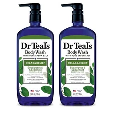 Dr Teal's Eucalyptus Spearmint Body Wash with Pure Epsom Salt 24 Fl Oz 2 Pack