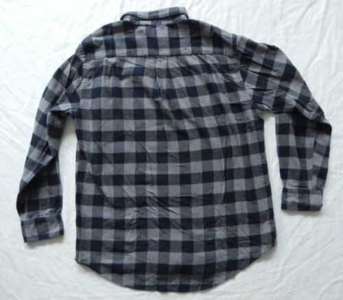 Grau schwarz kariertes Langarm Flanellhemd - Large Herren Baumwolle Button Down - Bild 3 von 4