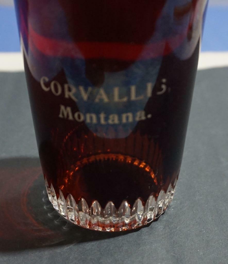 RED RUBY FLASH SOUVENIR GLASS CORVALLIS MONTANA eBay
