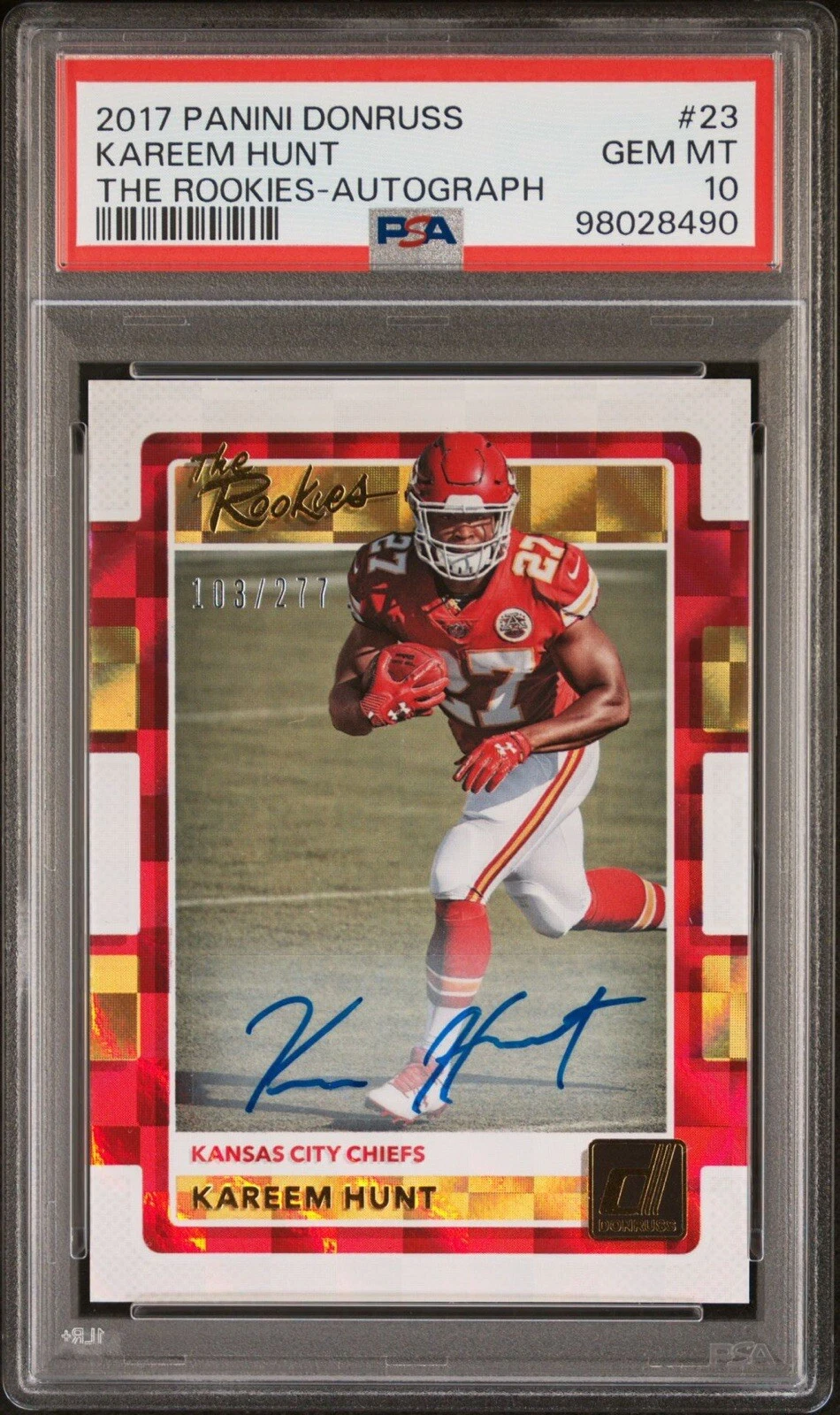 Kareem Hunt Panini Donruss the Rookies #23 Autograph