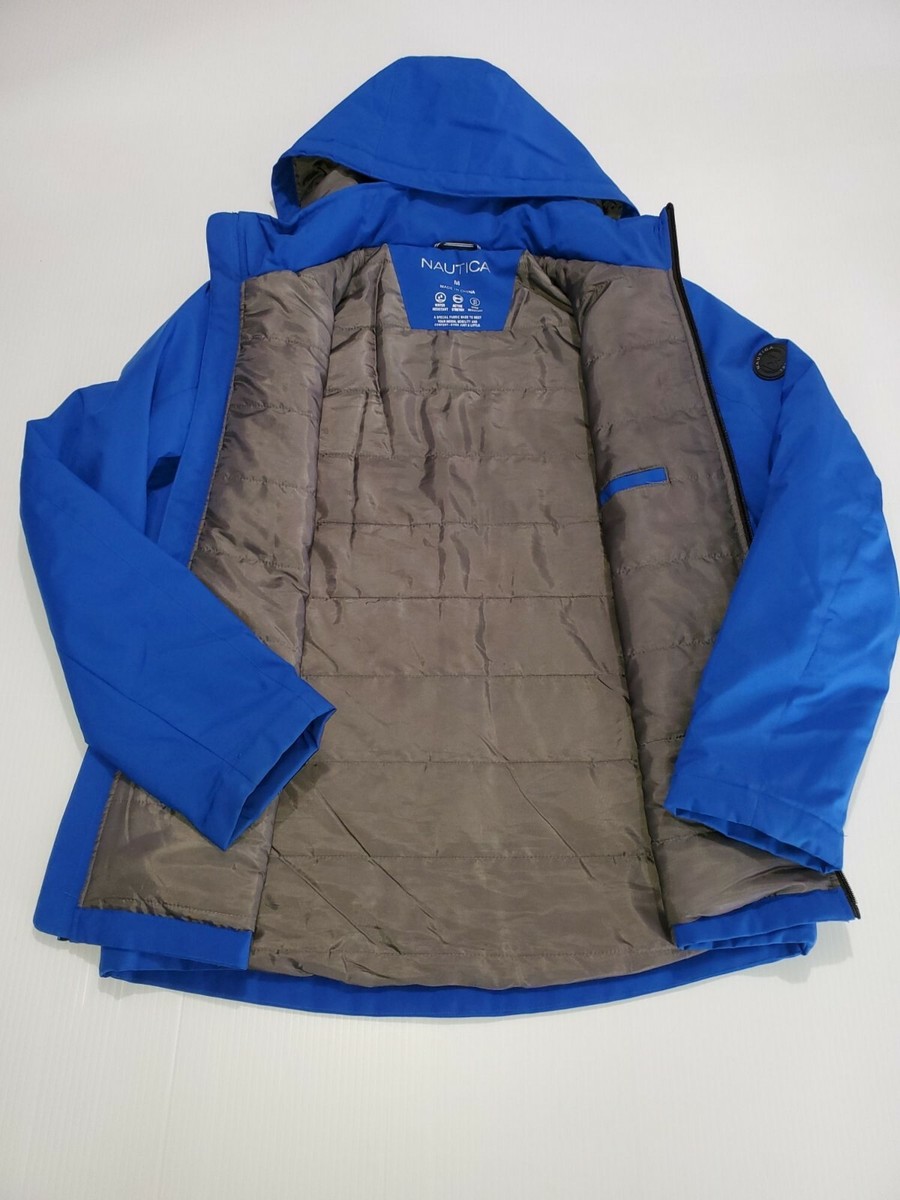 Nautica Men's Midnight Blue Puffer Jacket Water and Wind Resistant