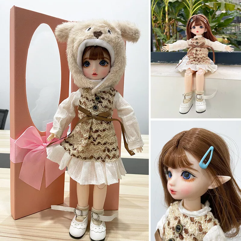 1/6 BJD Doll 22 Joints Dolls 30cm Girl + Full Outfits 30cm Ball Jointed  Doll Toy