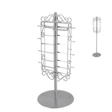 Adjustable Jewelry Display, Rotating with Hook and Earring Holes-Silver19329