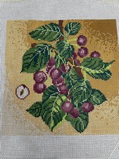 hand painted needlepoint GRAPES ARE US