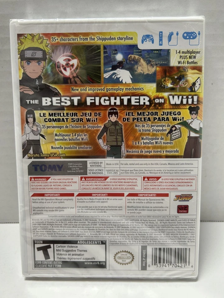 Naruto Shippuden: Clash of Ninja Revolution III (Nintendo Wii, 2009) Sealed - Image 2 of 4