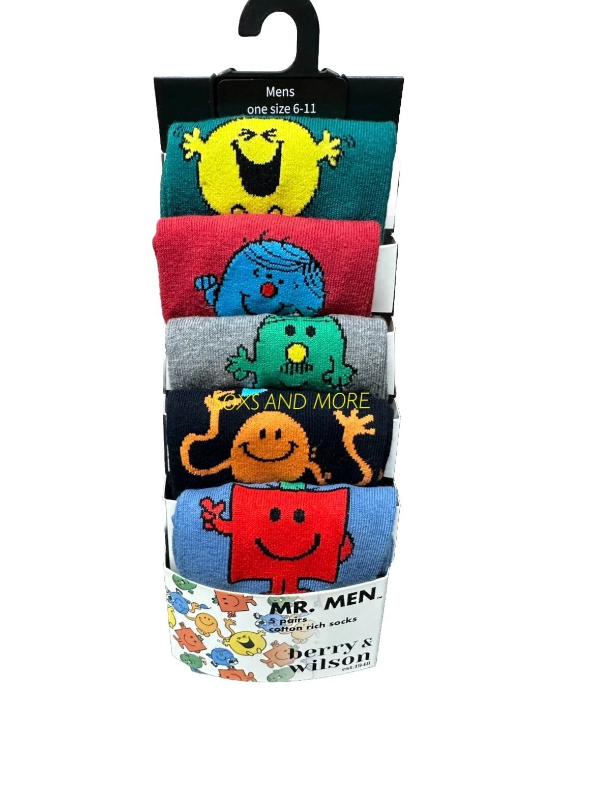 MR MEN COTTON RICH SOCKS ** 5 PAIRS **