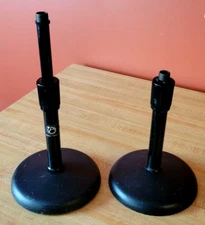 2 (one pair) ATLAS DS7E DESK TOP MIC MICROPHONE STANDs BLACK BUY IT NOW!
