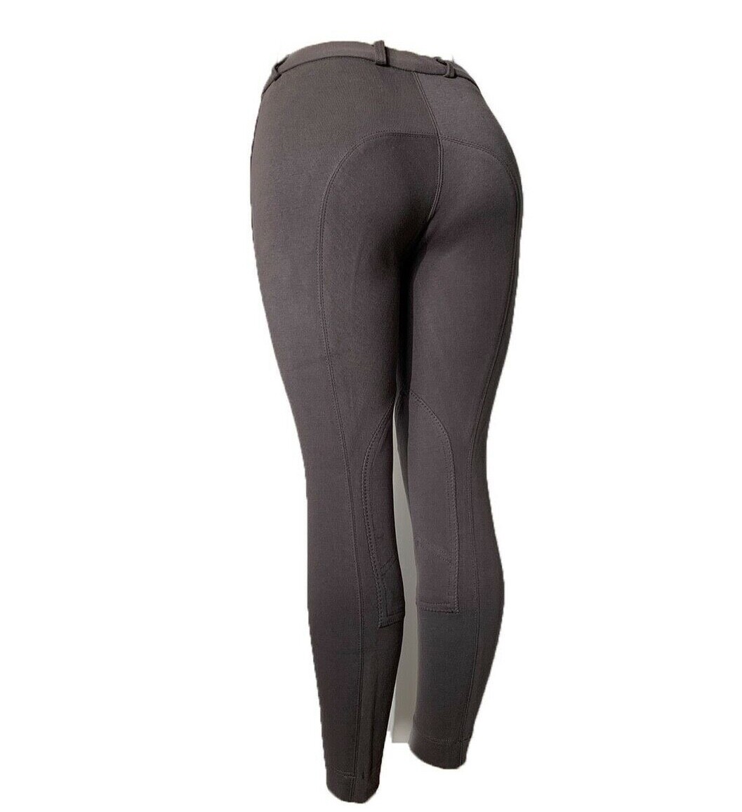 Autumnn Equestrian Jodhpurs Jodphurs Jods - Pantaloni Da Equitazione Elasticizzati In 4 Direzioni, Con Toppa Al Ginocchio, Nero/grigio, 26 W - Foto 4