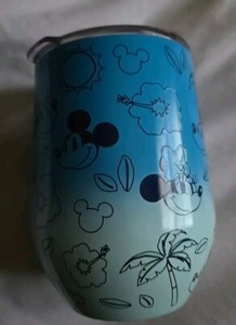 Mickey & Minnie Mouse Summer Stainless Steel Tumbler with Lid Disney NEW 12OZ