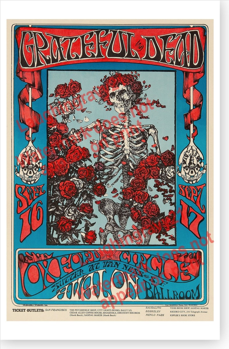 Grateful Dead Skeleton And Roses Family Dog Avalon Ballroom 1966