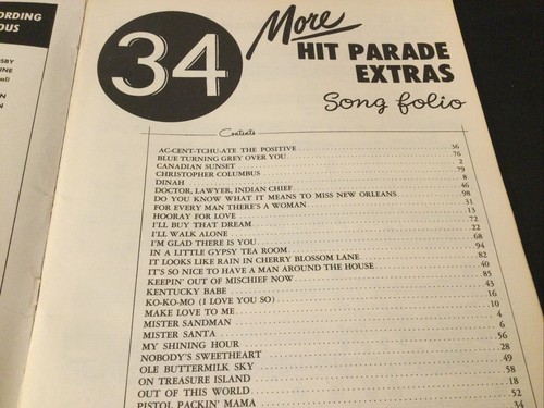 34 More Hit Parade Extras - 1958 Songbook - VG+!! - Picture 2 of 5