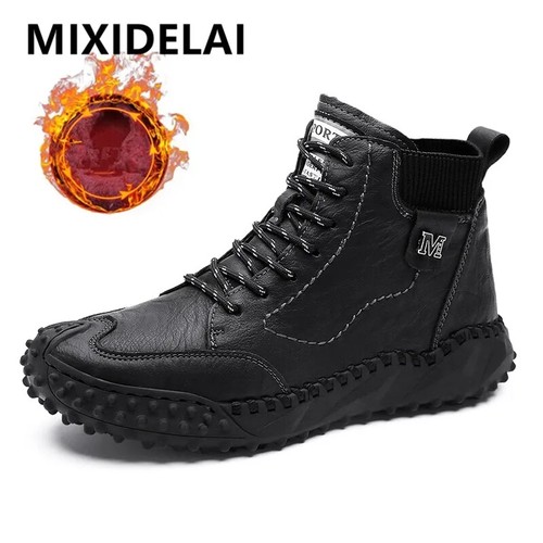 New Winter Waterproof Men Boots Plush Warm Snow Boots Outdoor Non-slip Men Ankle