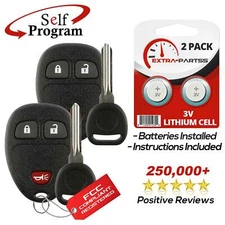 2 New Replacement Keyless Entry Remote Car Fob for 15913420 w/ 2 Chip Plus Keys