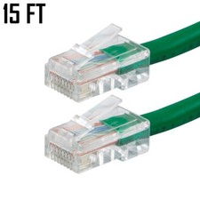 15FT CAT6 RJ45 Ethernet LAN Network Patch Cable UTP Copper Wire 24AWG Green