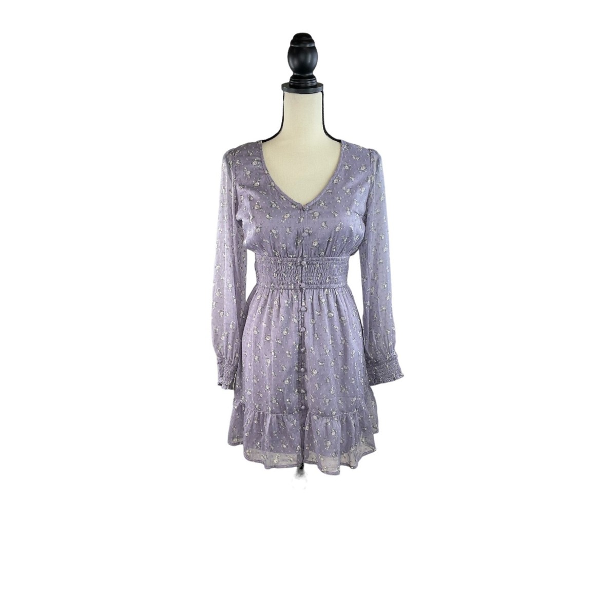 Hollister Long Sleeve Floral Dress NWT S